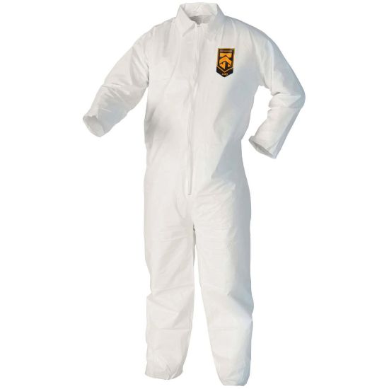 Picture of Kleenguard A40 Coveralls - Zipper Front - 2-Xtra Large Size - Liquid, Flying Particle Protection - White - Comfortable, Zipper Front, Breathable - 25 / Carton