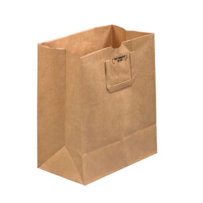 Picture of Partners Brand Flat Handle Grocery Bags, 14inH x 12inW x 7inD, Kraft, Case Of 300