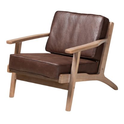 Picture of Baxton Studio Sigrid Armchair, Dark Brown