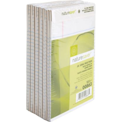 Picture of Nature Saver Jr. Rule Legal Pads, 5in x 8in, 50 Sheets, 100% Recycled, White, Pack Of 12