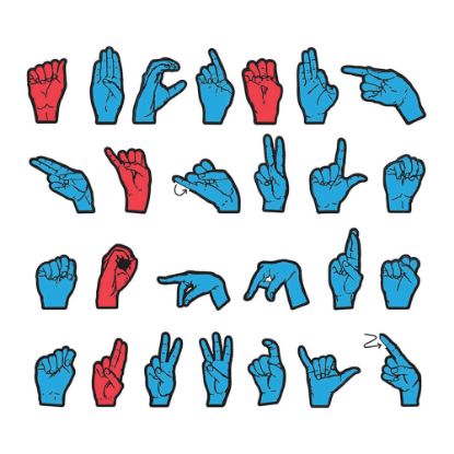 Picture of Creativity Street WonderFoam Magnetic Sign Language Letters, Red/Blue, Pre-K To Grade 1, 26 Letters Per Pack, Case Of 2 Packs