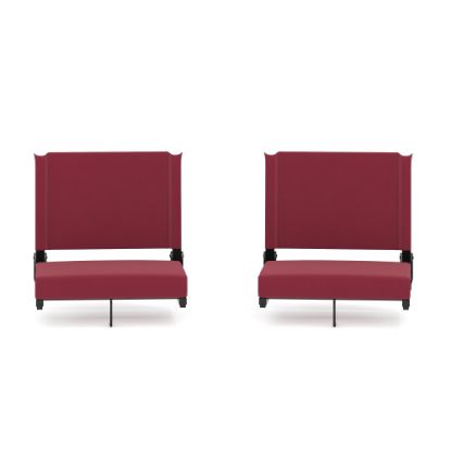 Picture of Flash Furniture Grandstand Comfort Seats, Maroon/Black, Set Of 2 Seats