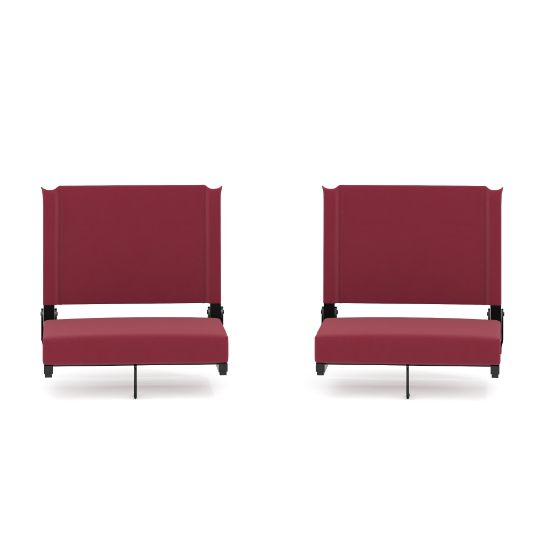 Picture of Flash Furniture Grandstand Comfort Seats, Maroon/Black, Set Of 2 Seats