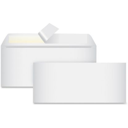 Picture of Business Source No. 10 Peel-to-seal Envelopes - Business - #10 - 4 1/8in Width x 9 1/2in Length - 24 lb - Peel & Seal - Wove - 100 / Box - White