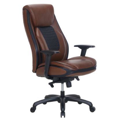 Picture of Shaquille O-Neal Nereus Ergonomic Bonded Leather High-Back Executive Office Chair, Brown/Black