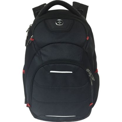 Picture of SwissDigital Neptune Massage Business Backpack With 16.1in Laptop Pocket, Black