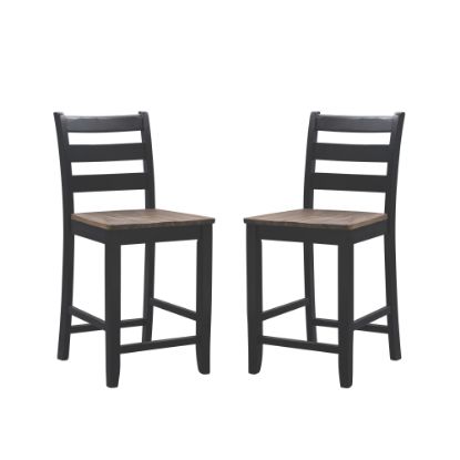 Picture of Powell Soren Counter Stools, Black/Brown, Set Of 2 Stools