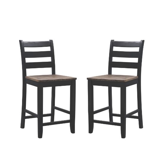 Picture of Powell Soren Counter Stools, Black/Brown, Set Of 2 Stools