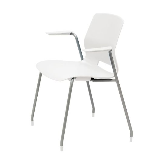 Picture of KFI Studios Imme Stack Chair With Arms, White/Silver