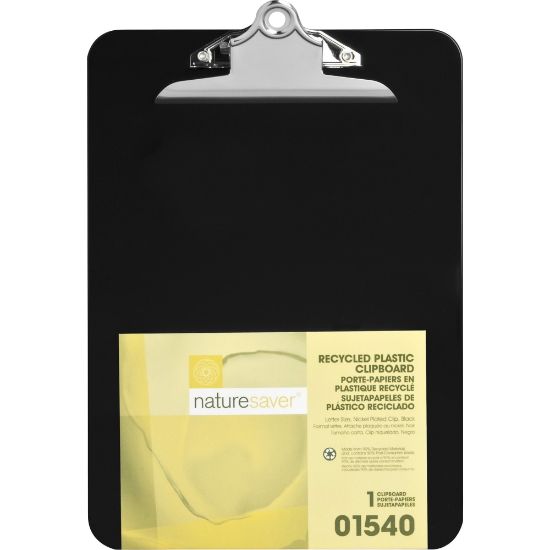 Picture of Nature Saver Plastic Clipboards, 8 1/2in x 12in, 100% Recycled, Black