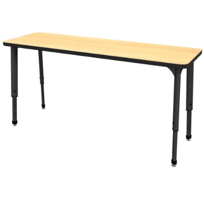 Picture of Marco Group Apex Series Adjustable Rectangle 60inW Student Desk, Fusion Maple/Black