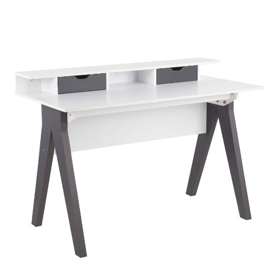 Picture of LumiSource Wishbone 48inW Computer Desk, Gray/White