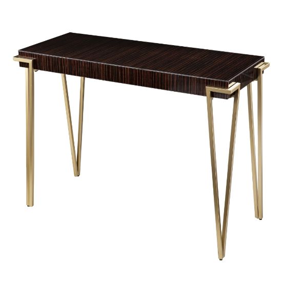 Picture of SEI Furniture Brodkirk Console Table, 30inH x 40inW x 17-1/4inD, Gold/Brown