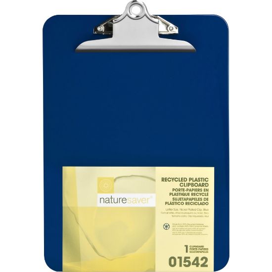 Picture of Nature Saver Plastic Clipboards, 8 1/2in x 12in, 100% Recycled, Blue