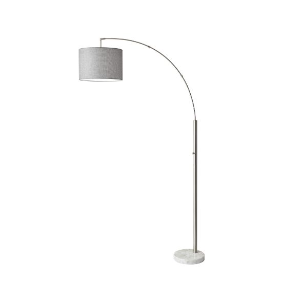 Picture of Adesso Bowery Arc Floor Lamp, 73 1/2inH, Gray Shade/White Base