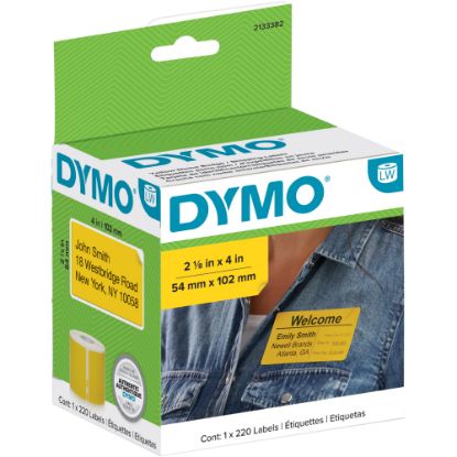 Picture of Dymo Label Writer Multi-Purpose Labels, 2-1/8in x 4in, Yellow, 220 Labels Per Roll