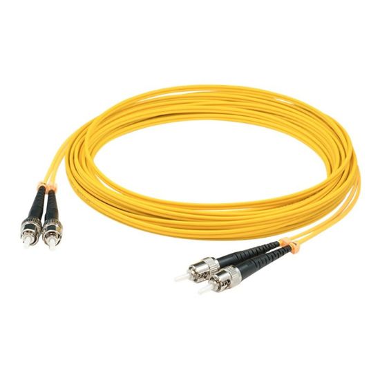 Picture of AddOn 3m ST OS1 Yellow Patch Cable - Patch cable - ST/UPC single-mode (M) to ST/UPC single-mode (M) - 3 m - fiber optic - duplex - 9 / 125 micron