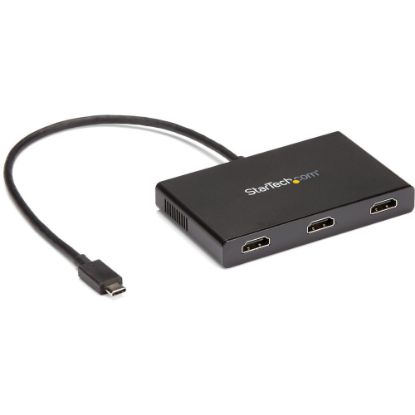 Picture of StarTech.com 3-Port USB-C Multi-Monitor Adapter, Type-C to 3x HDMI MST Hub, Triple 1080p HDMI Laptop Display Extender / Splitter, Windows