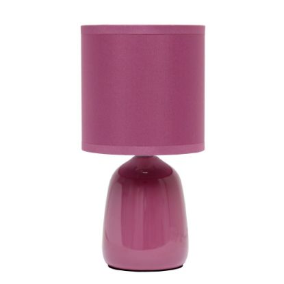 Picture of Simple Designs Thimble Base Table Lamp, 10-1/16inH, Mauve/Mauve