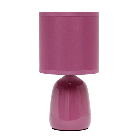 Picture of Simple Designs Thimble Base Table Lamp, 10-1/16inH, Mauve/Mauve