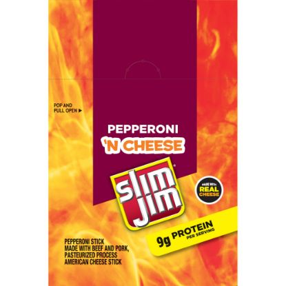 Picture of Slim Jim Pepperoni And Cheese Packs, 1.5 Oz, Box Of 18 Packs