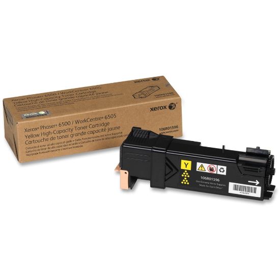 Picture of Xerox 6500 Yellow High Yield Toner Cartridge, 106R01596