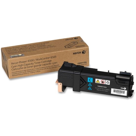 Picture of Xerox 6500 Cyan High Yield Toner Cartridge, 106R01594