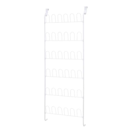 Picture of Honey-Can-Do 18-Pair Over-The-Door Shoe Rack, 63inH x 5 7/8inW x 22 3/8inD, White