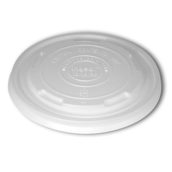 Picture of Planet+ Compostable Food Container Lids, 32 Oz, White, Pack Of 500 Lids