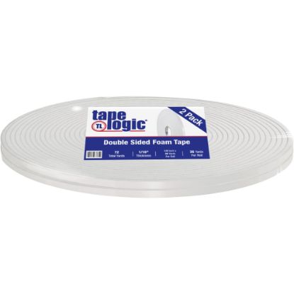 Picture of Tape Logic Double Sided Foam Tape, 1/16in, 1/2in x 36 Yd., White, Case Of 2