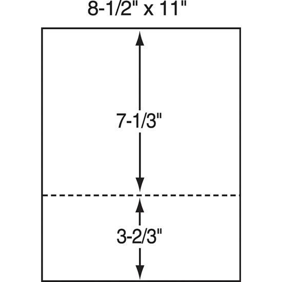 Picture of Lettermark Custom Cut Sheets, Letter Size (8 1/2in x 11in), 2500 Sheets Total, Perforated 3 2/3in From Bottom, 20 Lb, 500 Sheets Per Ream, Case Of 5 Reams