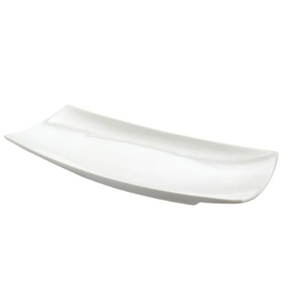 Picture of Gibson Elite Gracious Dining Ceramic Sushi Plate, 1-7/16inH x 13-1/4inW x 6-1/4inD, White