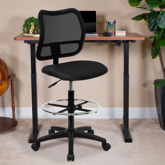 Picture of Flash Furniture Mid-Back Mesh Drafting Chair, Black