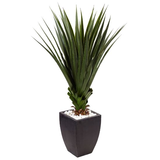 Picture of Nearly Natural 4-1/2ftH Spiked Agave Artificial Plant With Planter, Black/Green