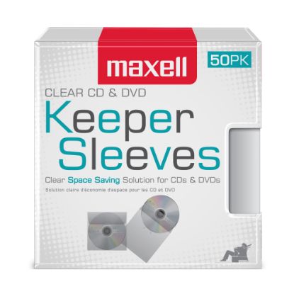 Picture of Maxell CD/DVD Keepers, Clear, Pack Of 50