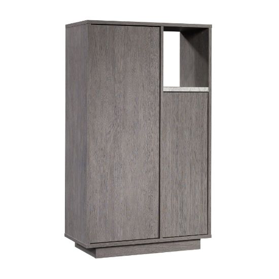 Picture of Sauder East Rock 31inW 2-Door Storage Cabinet, Ashen Oak/Faux White Marble