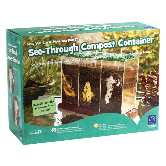 Picture of Educational Insights Now You See It Now You DonT Compost Container, 12inH x 4inW x 8inD, Clear, Kindergarten - Grade 8