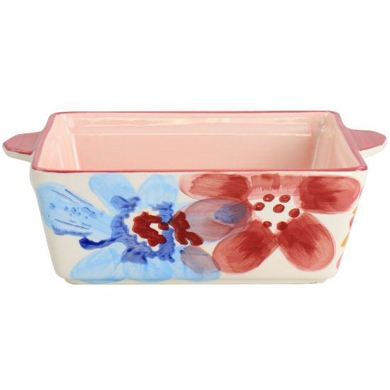 Picture of Spice by Tia Mowry Goji Blossom 2-Quart Square Stoneware Baker Pan, Pink