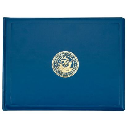 Picture of Award Certificate Vinyl Holders, 8 1/2in x 11in, DOD Seal, Navy Blue, Case Of 20 (AbilityOne 7510-07-089-2994CA)