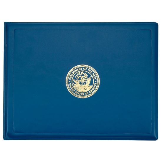 Picture of Award Certificate Vinyl Holders, 8 1/2in x 11in, DOD Seal, Navy Blue, Case Of 20 (AbilityOne 7510-07-089-2994CA)