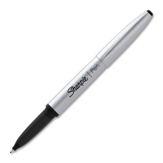 Picture of Sharpie Stainless Steel Refillable Pen, Fine Point, Stainless Steel Barrel, Black Ink, 1 pack