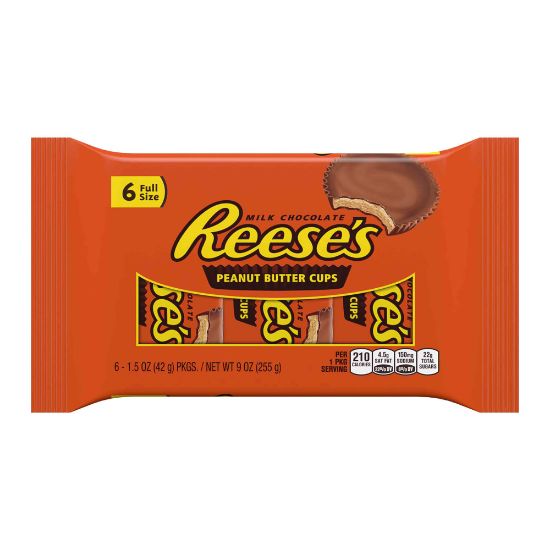 Picture of Reeses Peanut Butter Cups, 1.5 Oz, 6 Packs Per Bag, Pack Of 2 Bags