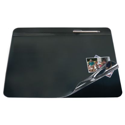 Picture of Realspace Overlay Desk Pad With Antimicrobial Treatment, 19in x 24in, Black/Clear