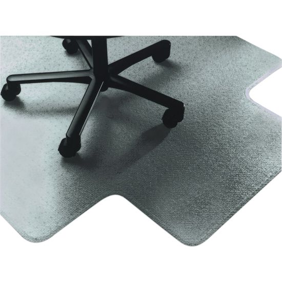 Picture of SKILCRAFT Textured Floor Mat For Carpet, For Medium-Pile Carpets, 45inW x 53inD, 20inW x 10inD Lip, Clear (AbilityOne)