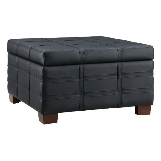 Picture of Office Star Detour Strap Square Storage Ottoman, Black