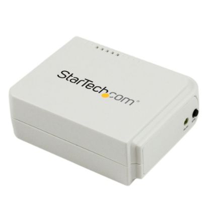 Picture of StarTech.com 1 Port USB Wireless N Network Print Server with 10/100 Mbps Ethernet Port - 802.11 b/g/n - Share a standard USB printer with multiple users simultaneously over a wireless network - 1 Port USB Wireless N Network Print Server with 10/100 Mbps