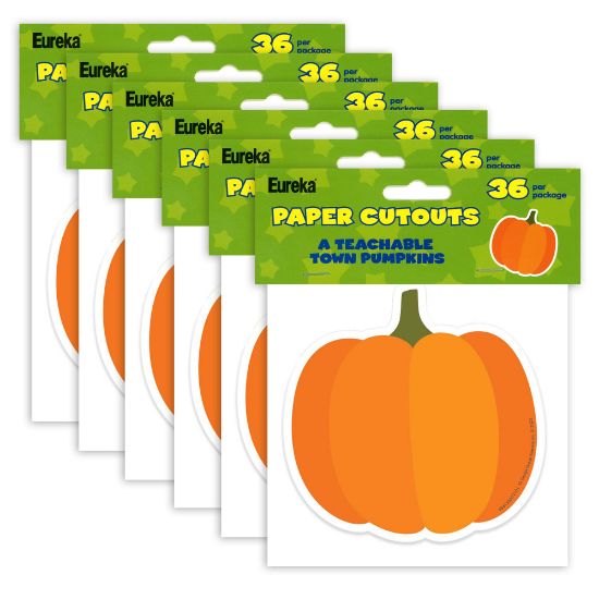 Picture of Eureka Paper Cut-Outs, A Teachable Town Pumpkins, 36 Cut-Outs Per Pack, Set Of 6 Packs