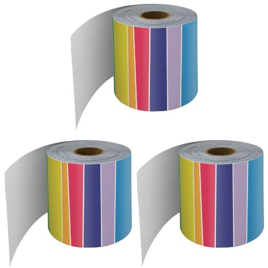 Picture of Carson-Dellosa Education Rolled Straight Border, Rainbow, 65' Per Roll, Pack Of 3 Rolls