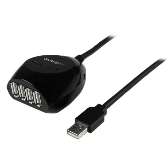 Picture of StarTech.com 15m USB 2.0 Active Cable with 4 Port Hub - Connect 4 USB 2.0 devices up to 15-meters away from your computer - 4 Port USB Hub - 50 foot USB Cable - 50 ft Long USB Cable - Maximum USB Cable Length - USB Active Cable - USB Extension Cable