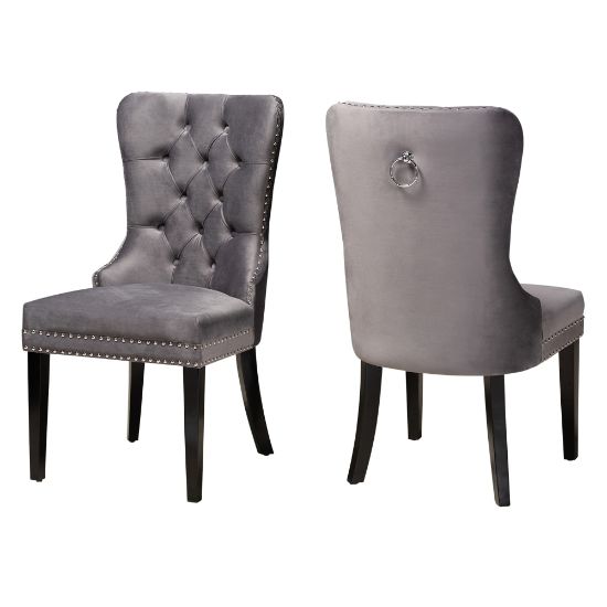 Picture of Baxton Studio 10460 Modern Transitional Dining Chairs, Gray, Set Of 2 Chairs